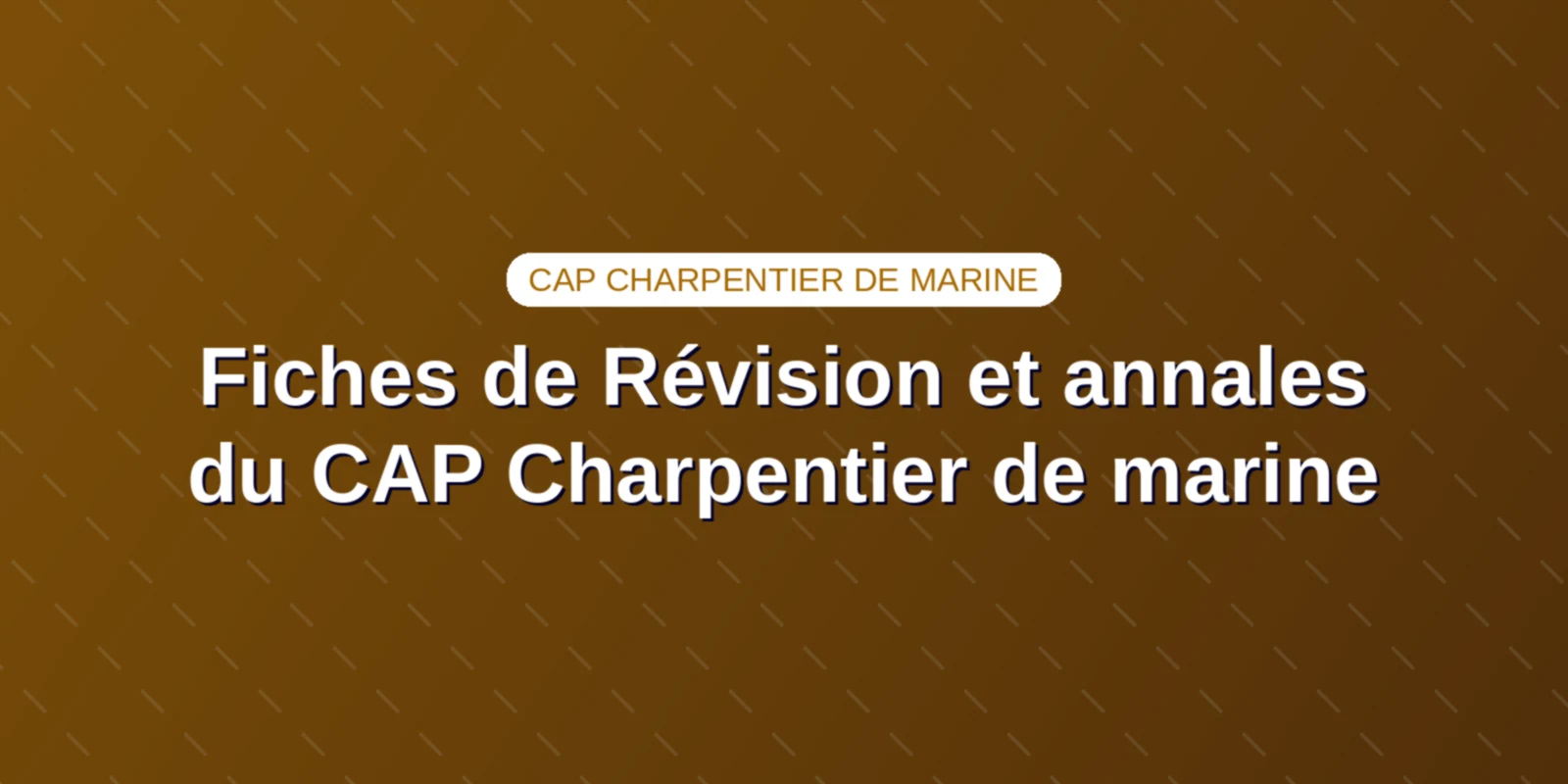 Fiches de Révision et annales du CAP Charpentier de marine Fiches de révision illustrées, plans de charpente navale et outils traditionnels de traçage